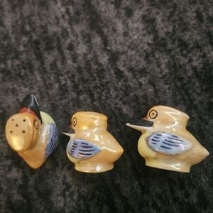 Vintage Japan Lusterware Porcelain Miniature Pelican Salt & Pepper Shakers 3pcs